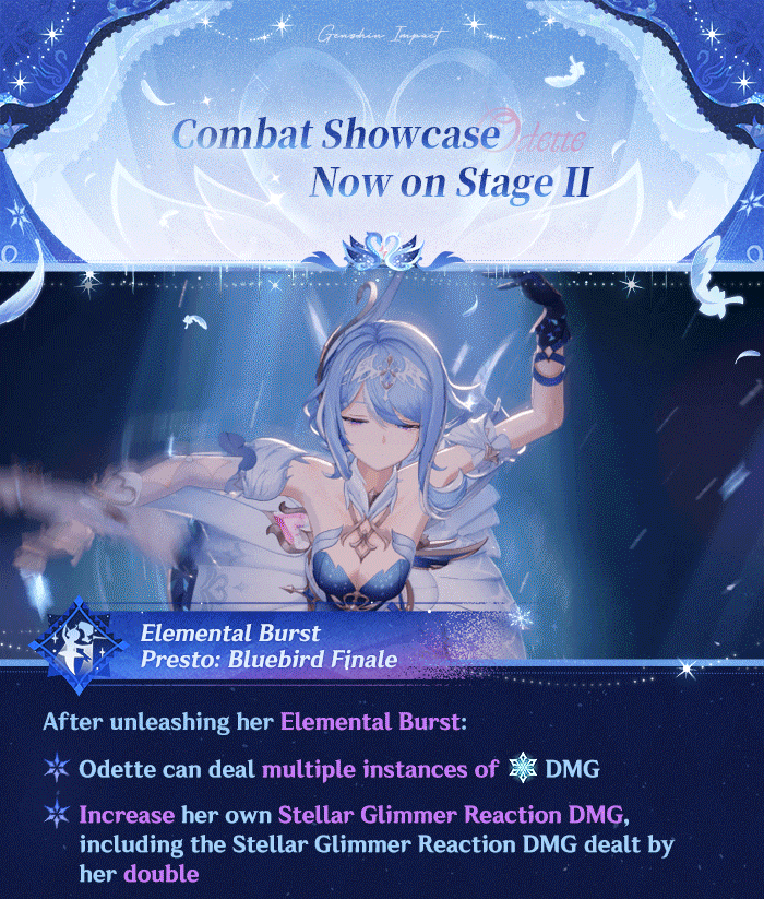 Odette Elemental Burst Presto Bluebird Finale showcase