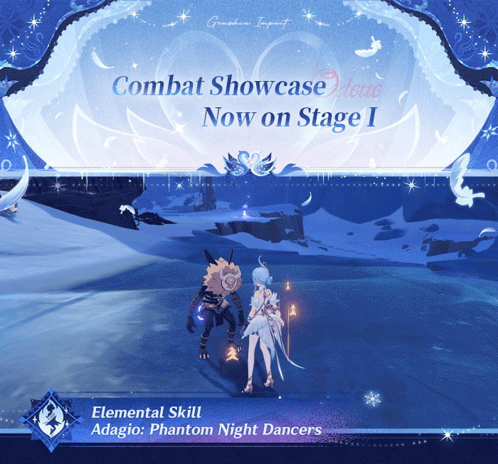 Odette Elemental Skill Adagio Phantom Night Dancers gameplay showcase