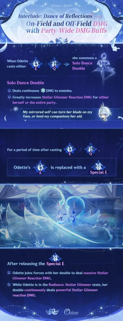 Odette kit mechanics double summon and party wide buffs