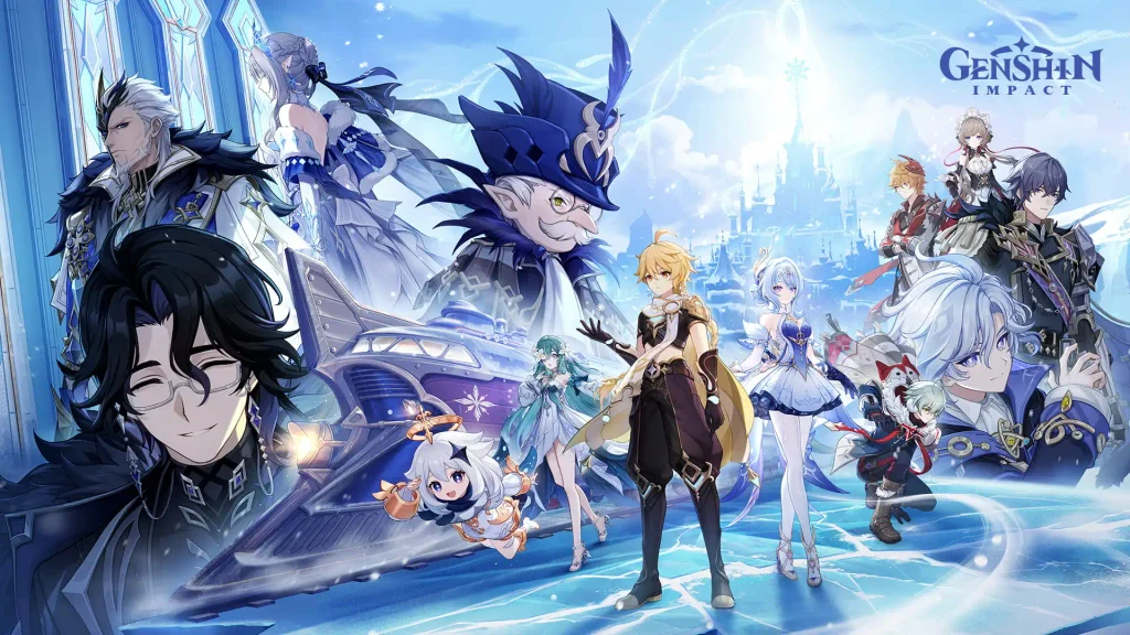 Genshin Impact 7.0 key art featuring the Snezhnaya cast